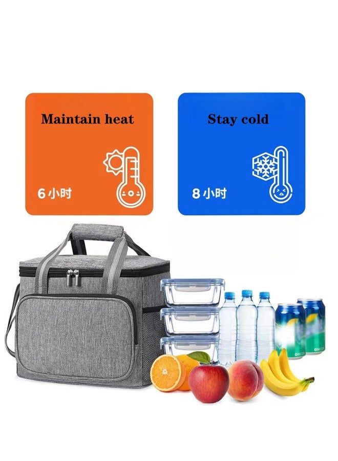 XiuWoo Large Capacity Lunch Bag Thickened Outdoor Oxford Cloth Thermal Insulation and Cold Insulation , 15L , 31*19*23 CM - Image 3