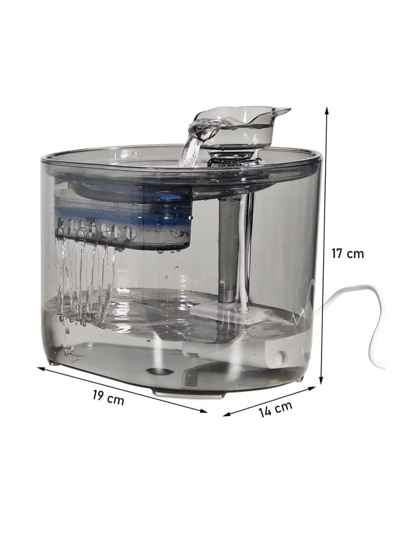 أن ان سي بيتس نافورة مياه للحيوانات الأليفة للقطط والكلاب الصغيرة، موزع مياه شفاف مع نظام ترشيح، مضخة مياه فائقة الهدوء، وتدفقات مياه قابلة للتعديل، سعة كبيرة 2.2 لتر (17 سم) - Image 2