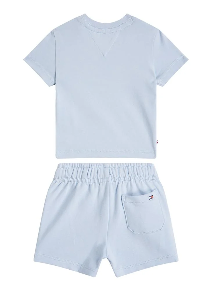 تومي هيلفيغر Kids Monotype Crew Neck T-Shirt & Shorts Set