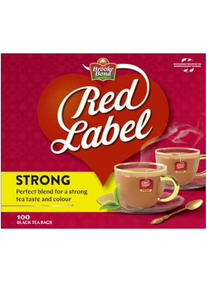 Brooke Bond Red Label Black Tea, 100 Teabags - Image 1