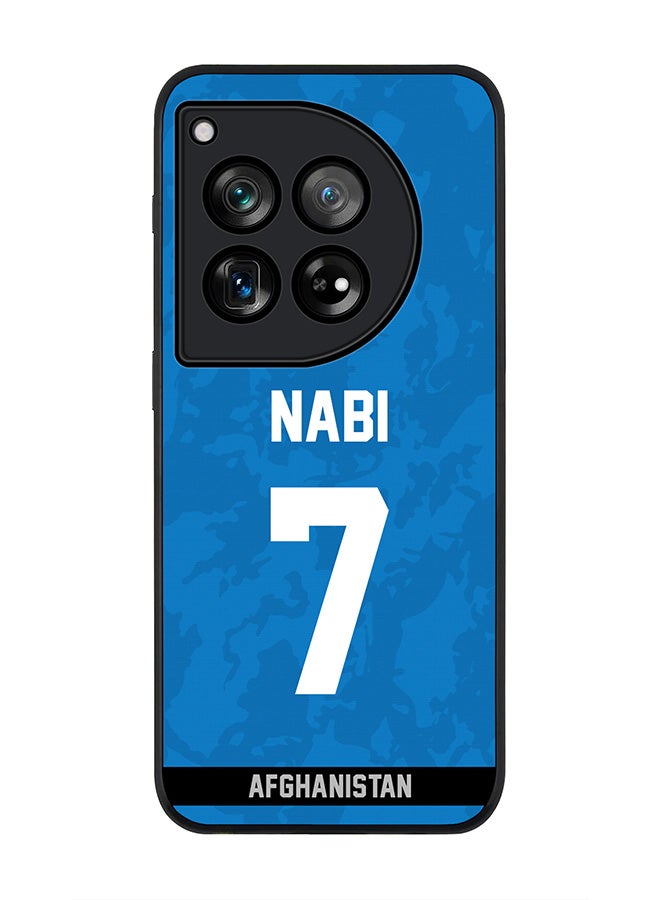 Stylizedd Rugged Black edge case for OnePlus 12R / OnePlus Ace 3 5G, Slim fit Flexible Anti Drop Thin Cover - Team Afghanistan Mohammad Nabi, Jersey No 7 - Image 1