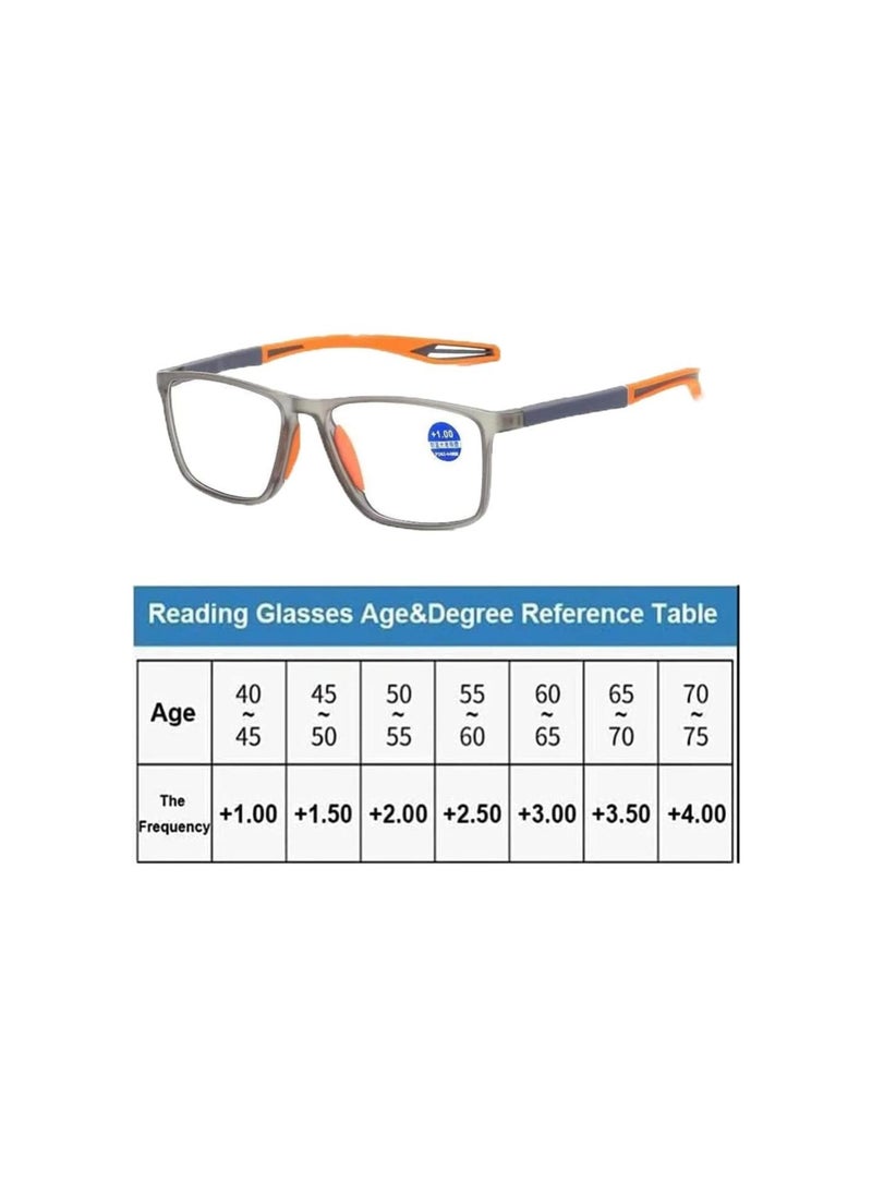 Generic - Manly Kicks Reading Glasses,Men's Sports Ultra-Light Anti-Blue Light Presbyopic Glasses,Portable Far Near Eye Glasses - Image 1
