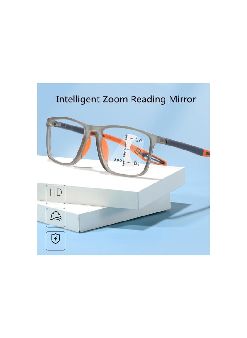 Generic - Manly Kicks Reading Glasses,Men's Sports Ultra-Light Anti-Blue Light Presbyopic Glasses,Portable Far Near Eye Glasses - Image 1