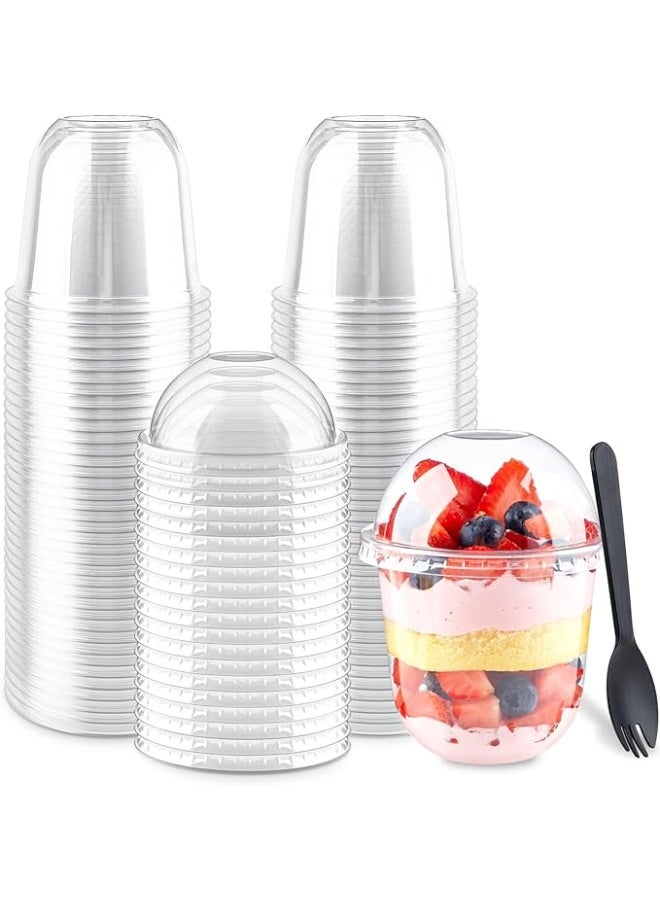 Clear Plastic Cups with Dome Lids – Pack of 50 – Ideal for Juices and Cold Beverages - Image 1