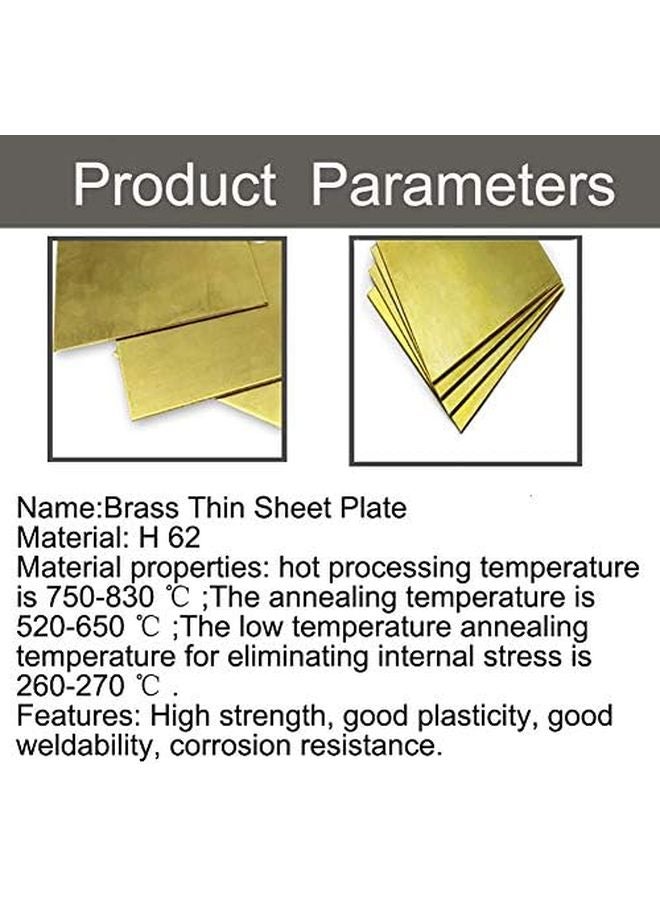 صفائح نحاسية نقية صفائح معدنية H62 رقائق نحاسية مقاس 200 مم × 200 مم سمك 0.5 مم قطعتان - Image 5