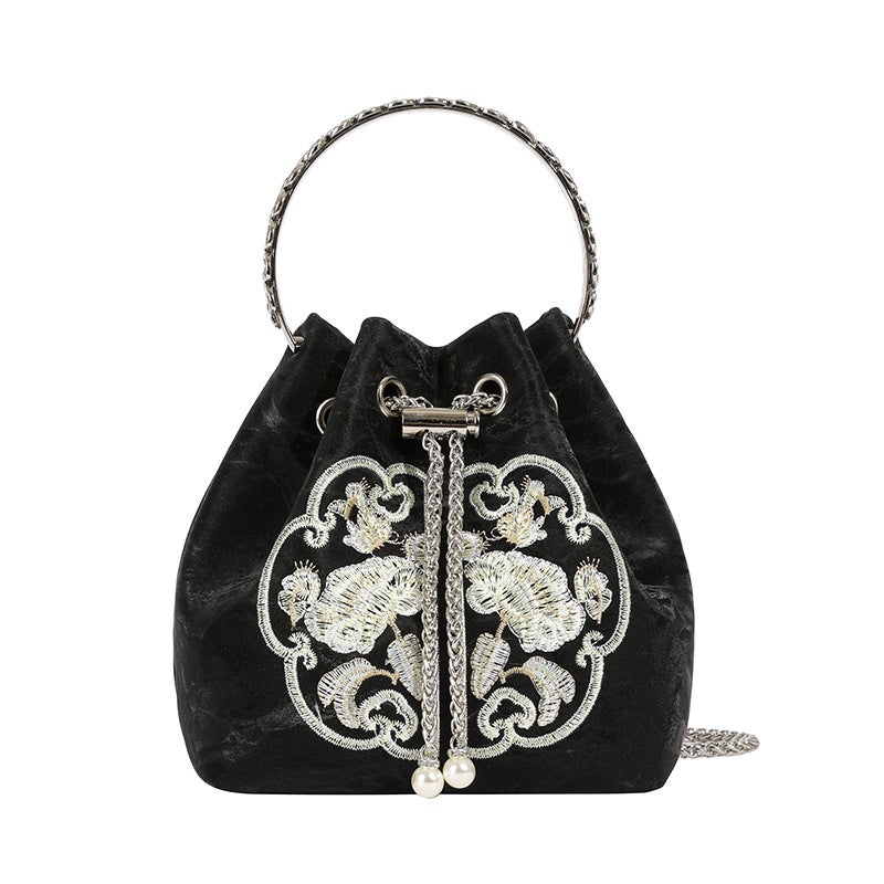 New Chinese-style Embroidered Bucket Crossbody Bag - Image 5