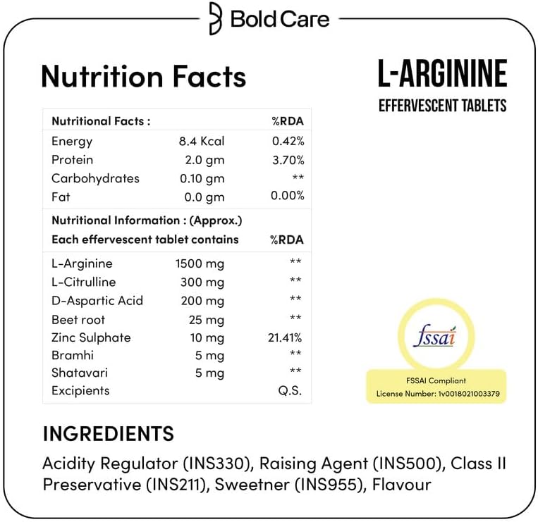Bold Care L-Arginine Effervescent Tablets - Image 4