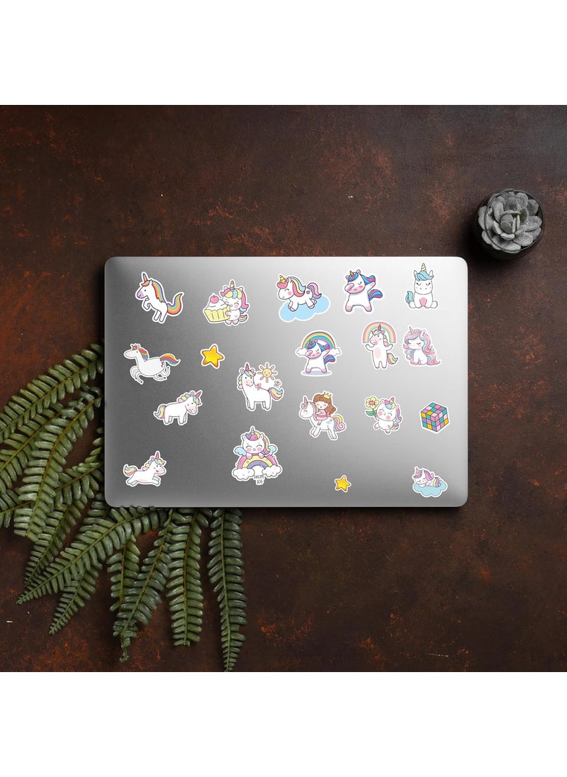 D2c D2C Unicorn Sticker Pack of 81 Glitter Finish Stickers Pastel Unicorns and Rainbows for Kids Teens Scrapbooks Water Bottles Laptops DIY Crafts  - Image 2