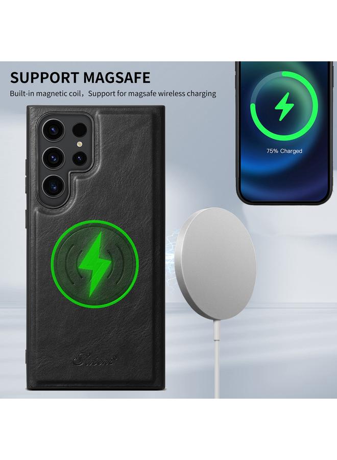 Suteni Case For Samsung Galaxy S23 5G H17 Oil Eax Leather MagSafe Detachable Wallet Phone Case - Image 2
