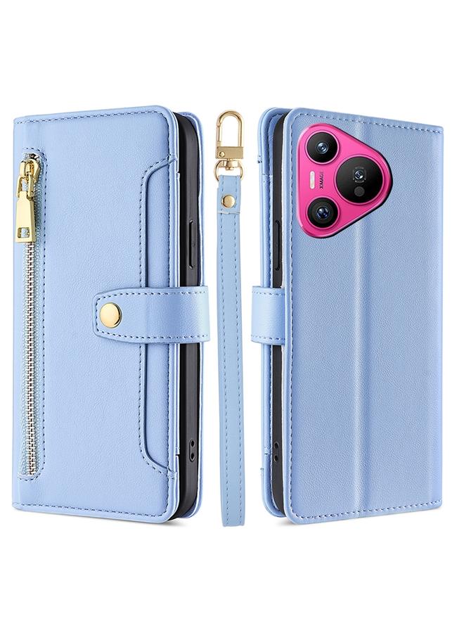 S-TOP Case For Huawei Pura 70 5G Sheep Texture Cross-body Zipper Wallet Leather Phone Case - Image 1