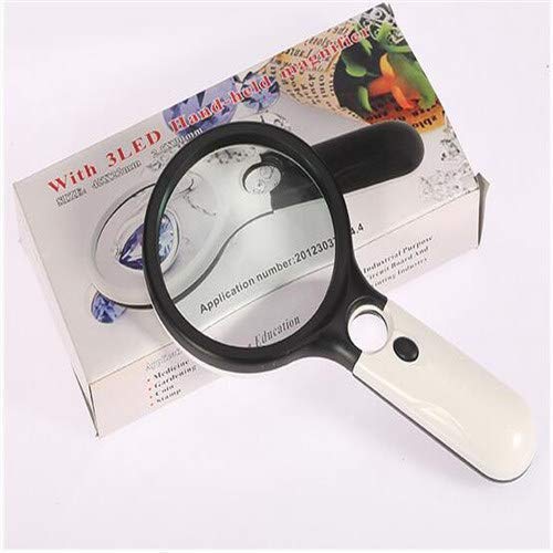 TNEMEC Magnifying Glass with 3 Led Light 3X & 45X Big Size Zoom Lenses for Seniors, Book and Newspaper Reading Handheld Magnifier, Reading Lens Jewelry Loupe, Insect Hobby Observation, Classroom Science - Image 3
