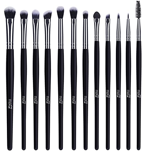MSQ Eye Makeup Brushes 12pcs Eyeshadow Makeup Brushes Set with Soft Synthetic Hairs Real Longer Wood Handle for Eyeshadow EyelashEyebrow Eyeliner Blending ConclearBlack - Image 2
