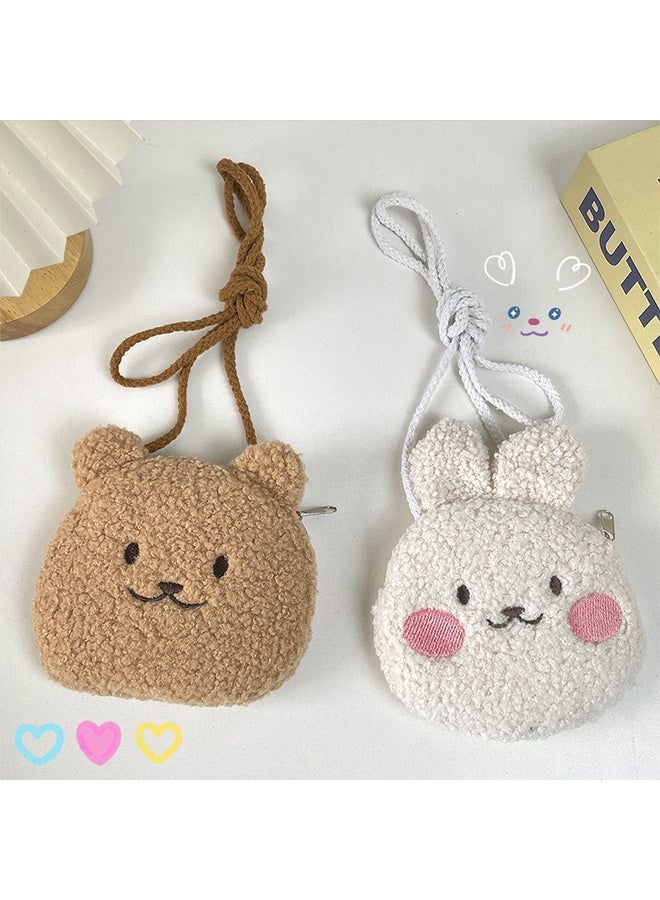 2 PCS Plush Crossbody Bag, Cartoon Handbag with Zippers Coin Wallet Purse Shoulder Bag Coin Pouches Accessories Money Bag - Image 5