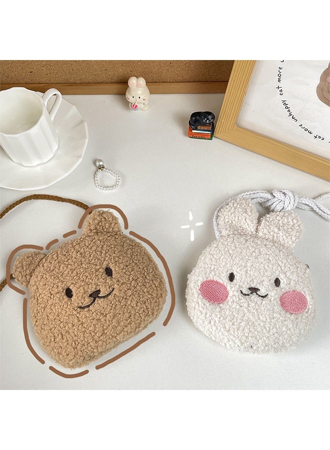 2 PCS Plush Crossbody Bag, Cartoon Handbag with Zippers Coin Wallet Purse Shoulder Bag Coin Pouches Accessories Money Bag - Image 4