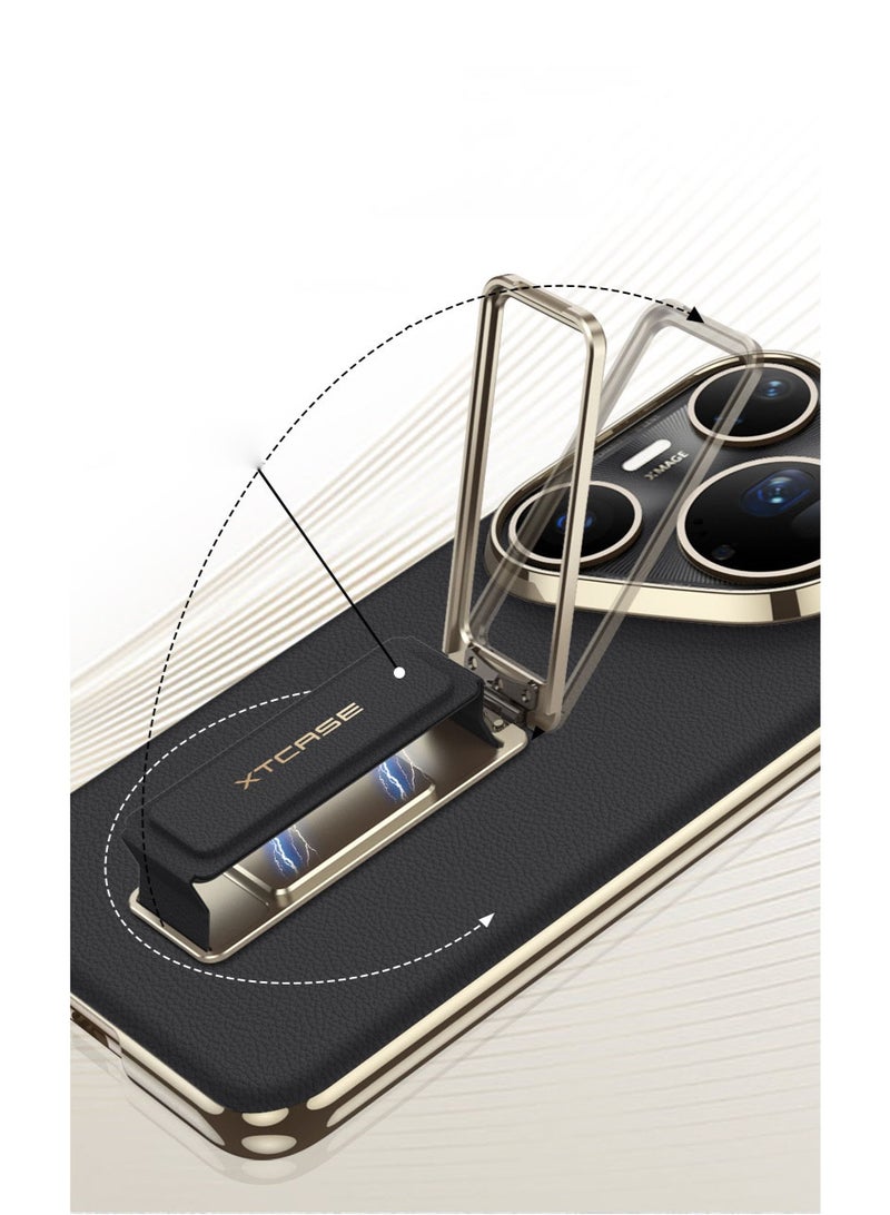 عام غطاء جلد واقي فاخر لهواوي P80 الترا: حامل قابل للتعديل وحماية مغناطيسية للمفصل، حافظة جلدية واقية - Image 2