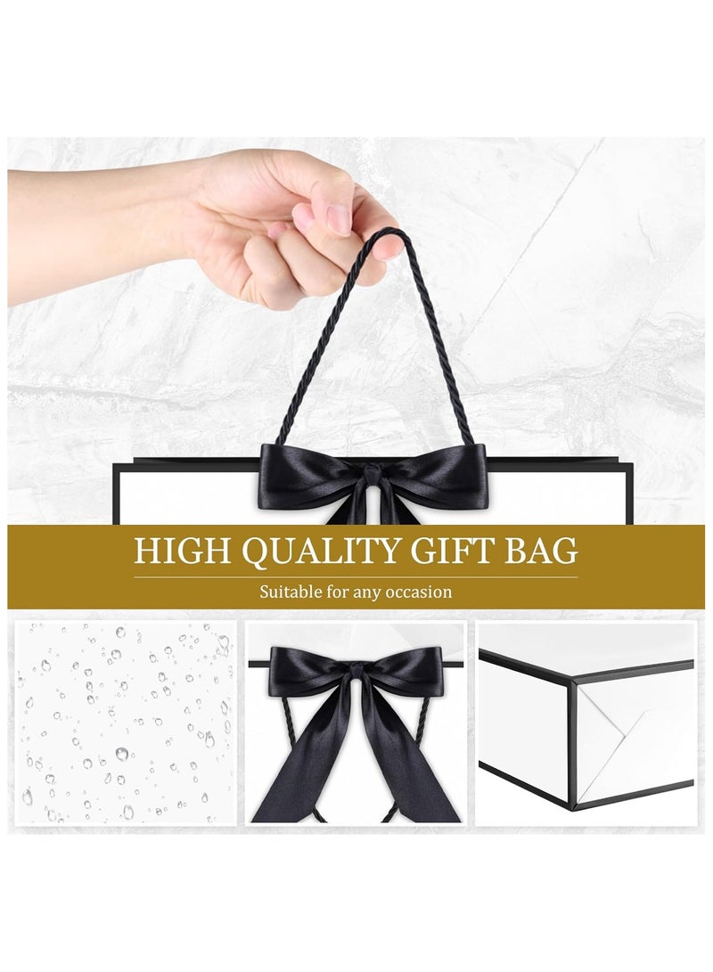 DELGREEN 2PCS White Large Gift Bags, Paper Bags with Ribbon, Greeting Cards and Tissue Paper, Portable Party Bags with Handles, Birthday Gift Bags, Present Bags for Wedding Party, Party Supplies（32*25*11cm） - Image 5