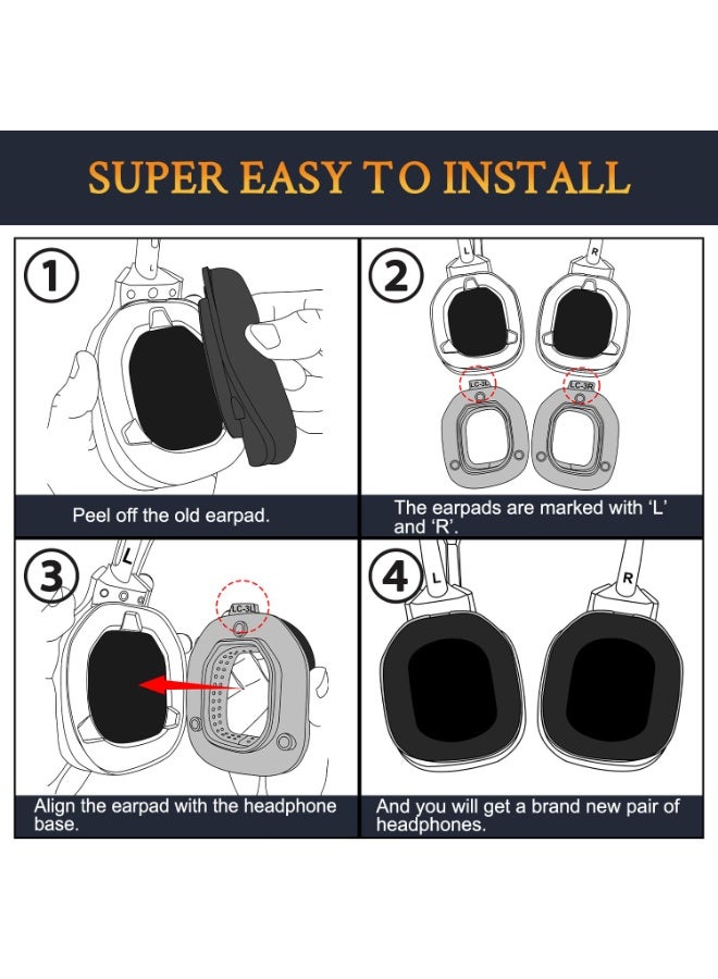 KISSUN Replacement Earpads for Astro A50 Gen3 (Do Not Fit A50 Gen 4) Headset, Ear Pads Cushions with Durable Mesh Fabric, Noise Isolation Foam - Black - Image 5