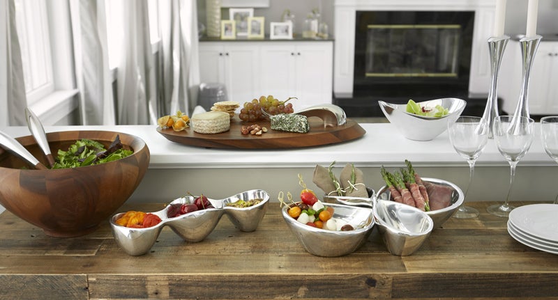 nambe Triple Condiment Server | 3 Part Divided Serving Tray for Condiments, Dips, Appetizers, and Snacks | Made of Metal Alloy | Designed by Steve Cozzolino - Image 2