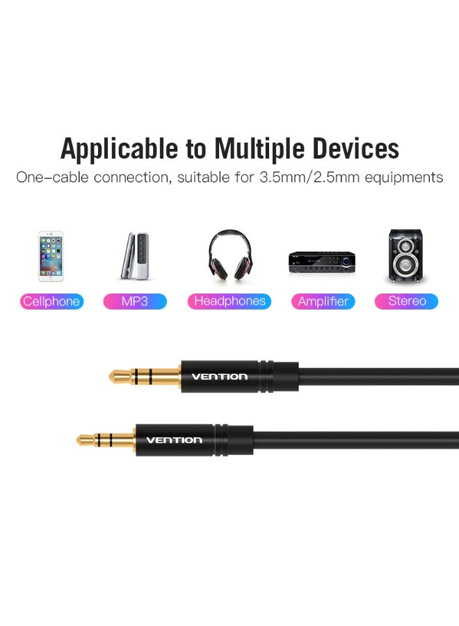 VENTION 3.5mm Male to 2.5mm Male Audio Cable Black Metal Type Model - Image 2