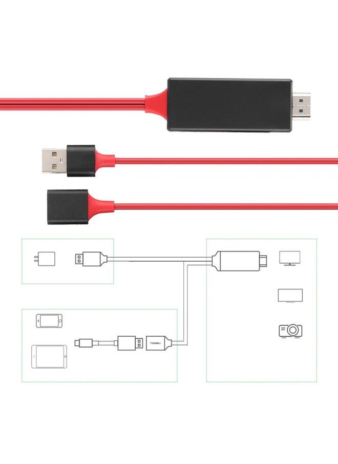Thoraya - Original Lightning to HDMI for Apple IPHONE IOS 11 Same Screen Line Video Cable - Image 1