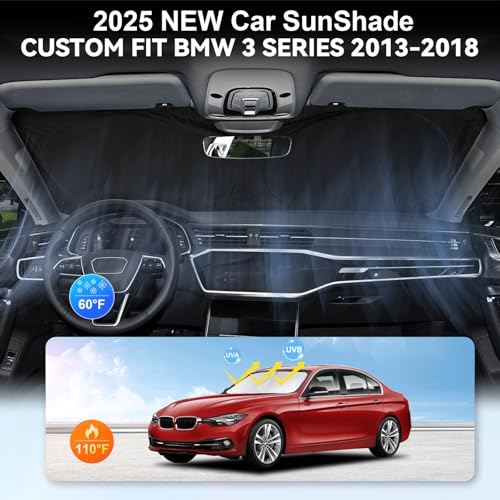 BOODANCARS for 3 Series Windshield Sun Shade Sunshade Fits BMW 2013-2018 3 Series/ F30/ F31/ F80/ M3 for BMW 328i 335i 320i 330i 325i Windshield Cover Window Shield Protector Sun Visor Car Accessories - Image 4