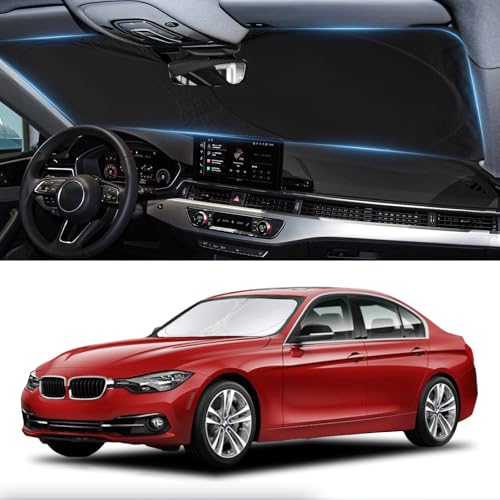 BOODANCARS for 3 Series Windshield Sun Shade Sunshade Fits BMW 2013-2018 3 Series/ F30/ F31/ F80/ M3 for BMW 328i 335i 320i 330i 325i Windshield Cover Window Shield Protector Sun Visor Car Accessories - Image 1