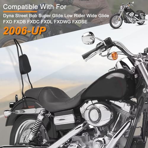 AUFER Detachable Black Passenger Backrest Sissy Bar With Back Rest Pad Compatible With For Harley Dyna Street Bob Super Glide Low Rider Wide Glide FXD FXDB FXDC FXDL FXDWG FXDSE 2006-UP - Image 4