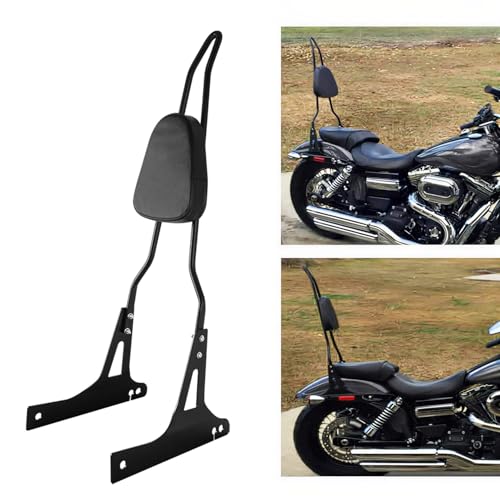 AUFER Detachable Black Passenger Backrest Sissy Bar With Back Rest Pad Compatible With For Harley Dyna Street Bob Super Glide Low Rider Wide Glide FXD FXDB FXDC FXDL FXDWG FXDSE 2006-UP - Image 1