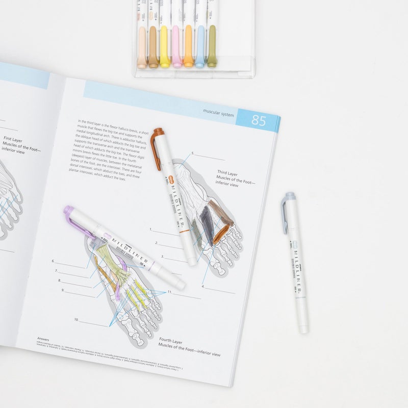 Zebra Pen مجموعة أقلام تمييز زيبرا بن مايلدلاينر ذات الطرفين، رؤوس مائلة ونقطة، ألوان حبر محايدة ولطيفة بدون تسرب، 10 قطع، رقم الموديل: 78701 - Image 5
