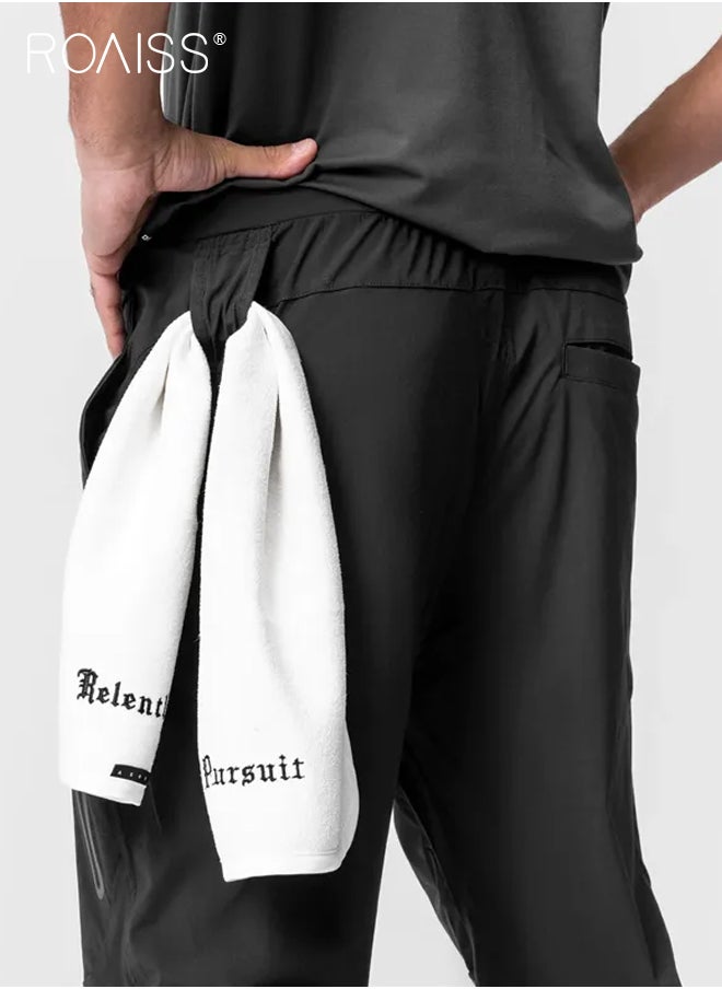 roaiss Men's Casual Pants Trend Brand Gym Sports Jogging Pants Multi-pocket Cargo Pants Quick Dry Fitness Trousers Workout Trackpants  - Image 2