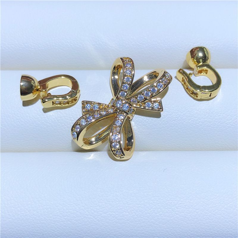 String Pearl Necklace Buckle Connecting Buckle Buckle Diy Bracelet Buckle Sweater Chain Buckle Accessories 14K Gold Bow Buckle - Image 4