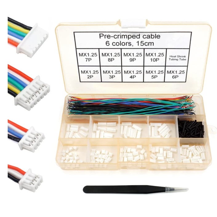 1.25MM Pitch Connector Pre Crimp Cable Compatible JST Molex PicoBlade15 cm Wire 1.25