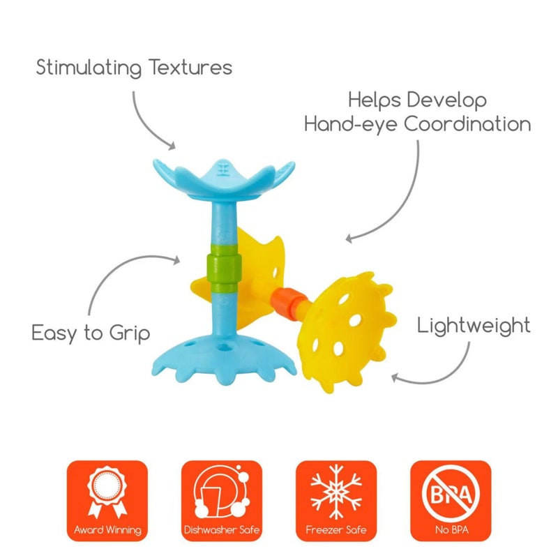 Innobaby Original Teethin' Smart EZ Grip Star Teether and Sensory Toy for Babies and Toddlers. BPA Free Teether - Image 2