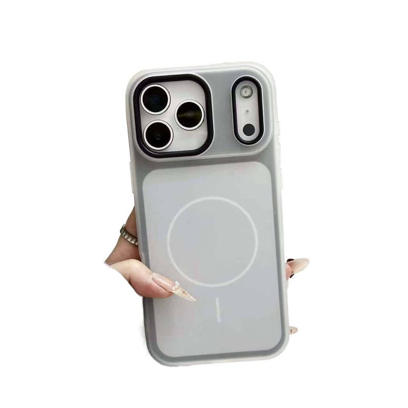 MS غطاء MagSafe بPC لـ iPhone 16 / 16 Plus / 16 Pro / 16 Pro Max مع تصميم ثنائي اللون ومغناطيس قوي مع ملمس غير لامع مع تغطية كاملة باللون أسود مغناطيسي باللون الأسود - Image 1
