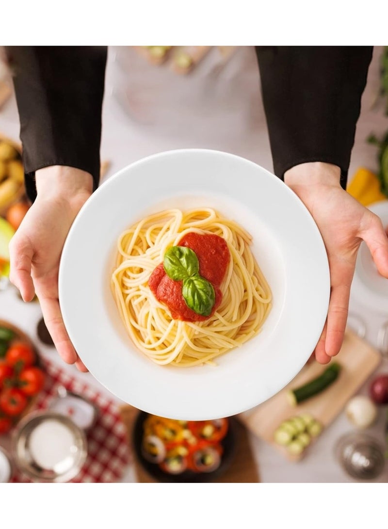 ريد ليف 4 قطع من أطباق العشاء الخزفية الفاخرة للمطبخ، طبق شرائح اللحم، طبق حلوى دائري أو طبق سلطة، أطباق بيضاء - Image 5