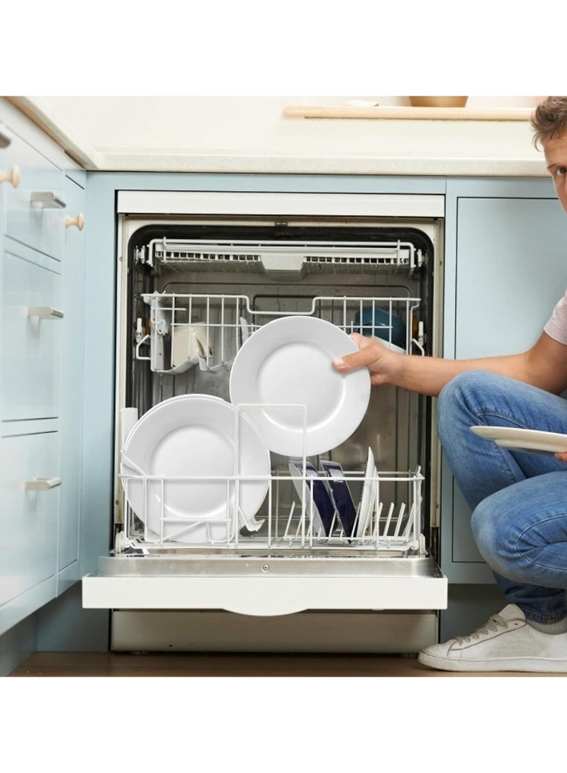 ريد ليف 4 قطع من أطباق العشاء الخزفية الفاخرة للمطبخ، طبق شرائح اللحم، طبق حلوى دائري أو طبق سلطة، أطباق بيضاء - Image 4