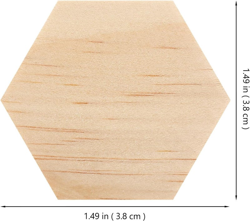 25pcs 38mm Wooden Hexagon Craft Blanks for DIY Engraving Wood Slices, Small Hexagon Wood Pieces for Woodburning and Painting, Unfinished Woodcraft Supplies for Art Projects - Image 2