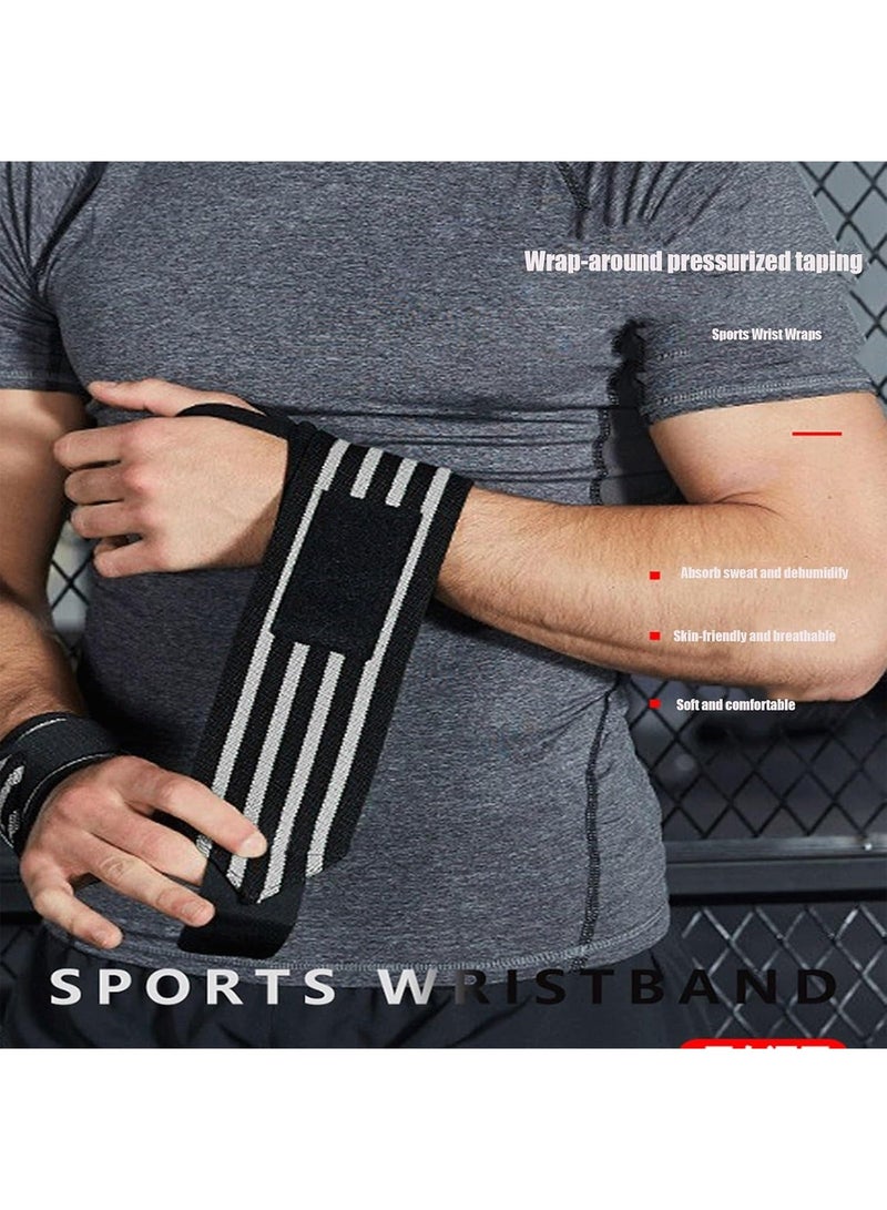 Wrist Wraps for Weightlifting and Fitness - Adjustable Support Straps with Thumb Loops, Compression for Men & Women, Suitable for Gym, Powerlifting, Cross-Training, Yoga, 21-Inch, Set of 2 - Image 2