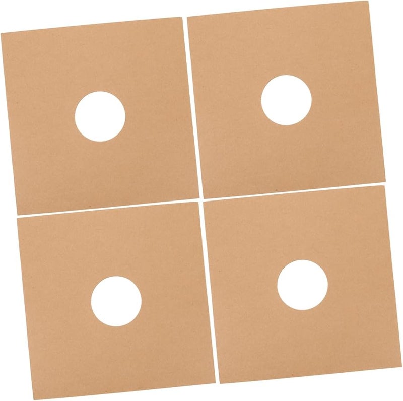 Brown Paper Record Sleeves 4Pcs Sturdy Right Angle Design for Album Storage and Protection - Image 1