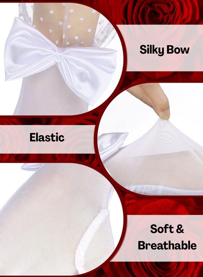 Homeaura White Lace Gloves for Women - Breathable Fabric, Elegant Design, Comfort Fit Mesh Material | Bow Accent | Wedding Ready | Party Use | Soft Fit | Hand Wash - Image 3