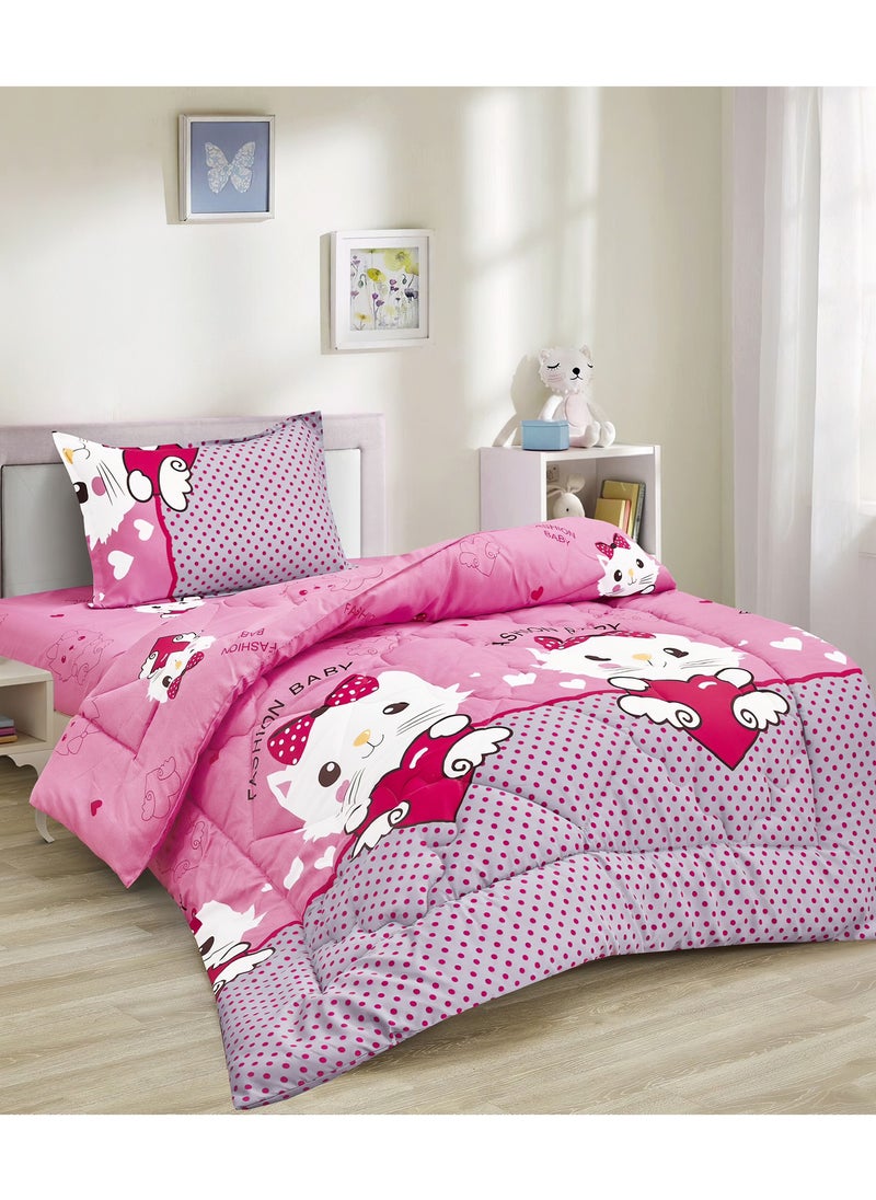 Ming Li 3-Piece kids Medium Filling Comforter set Reversible Bed Set Single Size 170x220 cm for Boys & Girls  - Image 1
