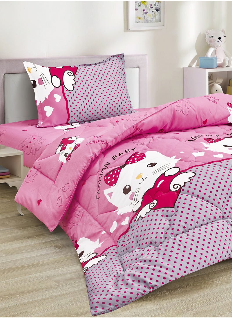 Ming Li 3-Piece kids Medium Filling Comforter set Reversible Bed Set Single Size 170x220 cm for Boys & Girls  - Image 2
