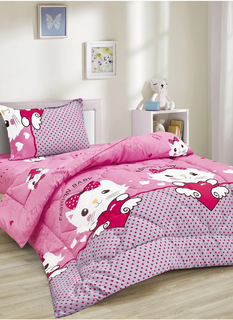 Ming Li 3-Piece kids Medium Filling Comforter set Reversible Bed Set Single Size 170x220 cm for Boys & Girls  - Image 3