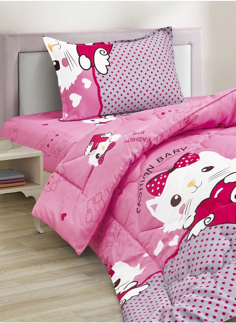 Ming Li 3-Piece kids Medium Filling Comforter set Reversible Bed Set Single Size 170x220 cm for Boys & Girls  - Image 4
