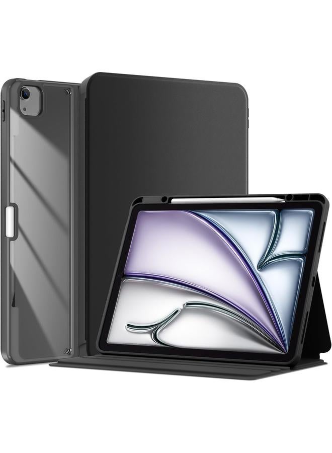 Procases For Ipad Air 13 Inch M2 2024 And Ipad Pro 12.9 Inch 6Th 5Th 4Th 3Rd 2022 2021 2020 2018 Transparent Back Protective Folio Cover Shockproof Smart Case With Pencil Holder Black - Image 1