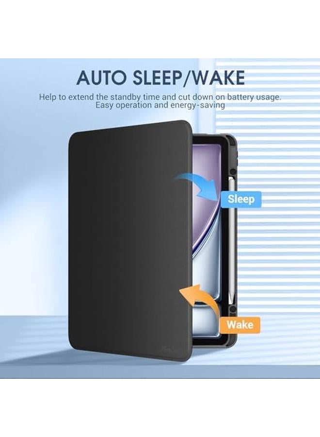 Procases For Ipad Air 13 Inch M2 2024 And Ipad Pro 12.9 Inch 6Th 5Th 4Th 3Rd 2022 2021 2020 2018 Transparent Back Protective Folio Cover Shockproof Smart Case With Pencil Holder Black - Image 4