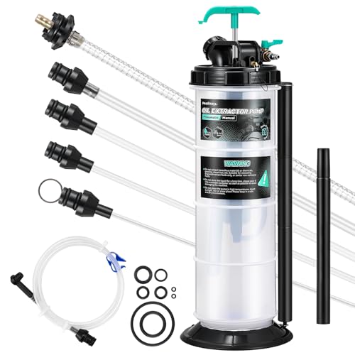 Poafamx 7.5L Oil Extractor Pump Pneumatic/Manual, 2 Gallon Fluid Extractor Pump, Oil Vacuum Change Pump with 5 Tubes and Extended Storage Units for Automotive, Truck, Boats Oil Change (2 Gallon) - Image 1