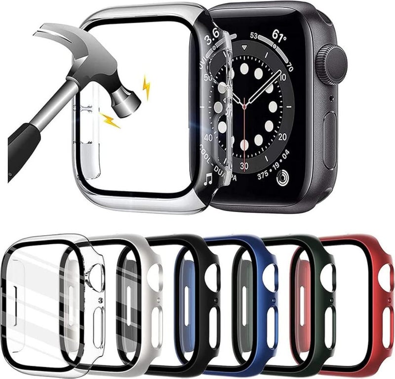 AWH Apple Watch Series 3/2/1 6-Pack Hard PC Bumper Sports Protective Case with Screen Protector, Multi-Color, 40mm - Image 1