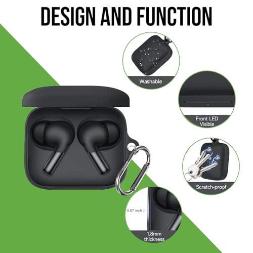 Cocoonkart Silicone Case Cover Compatible for OnePluss Buds 3 -Black - Image 5