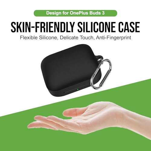 Cocoonkart Silicone Case Cover Compatible for OnePluss Buds 3 -Black - Image 4